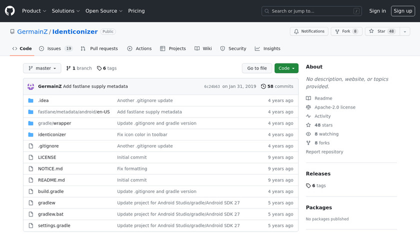 Identiconizer! Landing Page