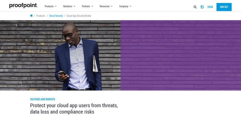Proofpoint Cloud App Security Broker Landing Page