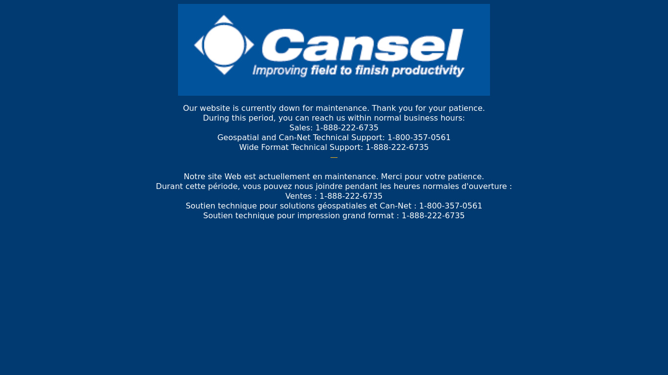 Cansel Landing page