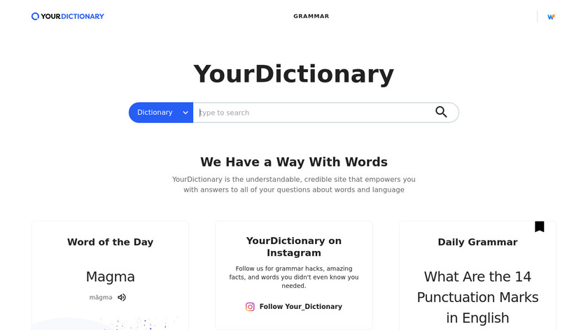 YourDictionary.com Landing Page