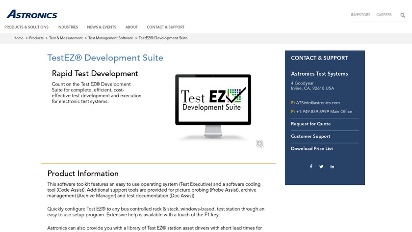 TestEZ Development Suite Landing Page