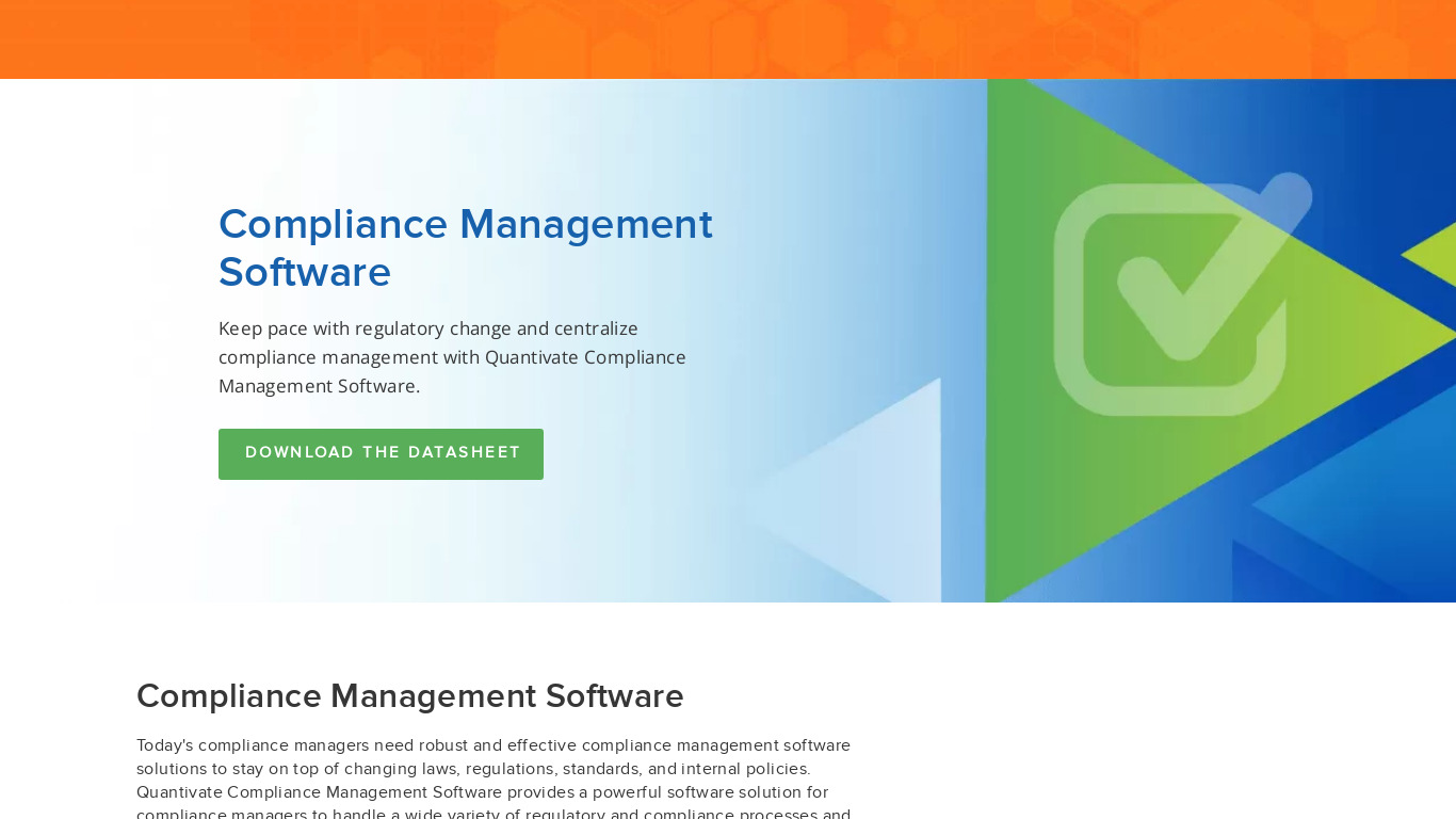 Quantivate Regulatory Compliance Landing page