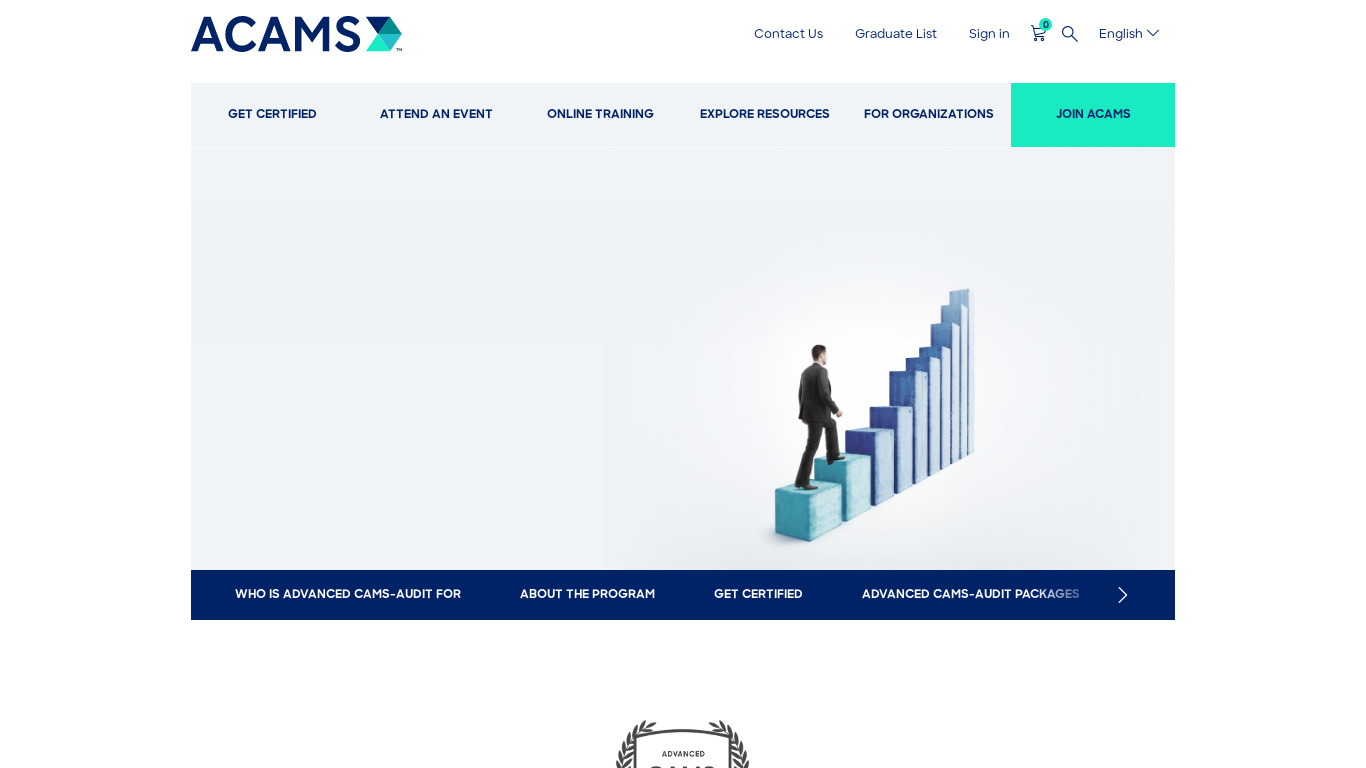 CAMS - Compliance Auditing Landing page