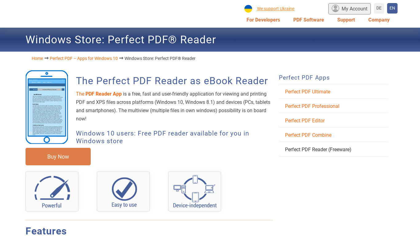 soft Xpansion Perfect PDF Reader Landing page