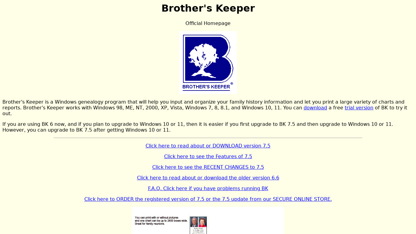 Brother's Keeper Landing page