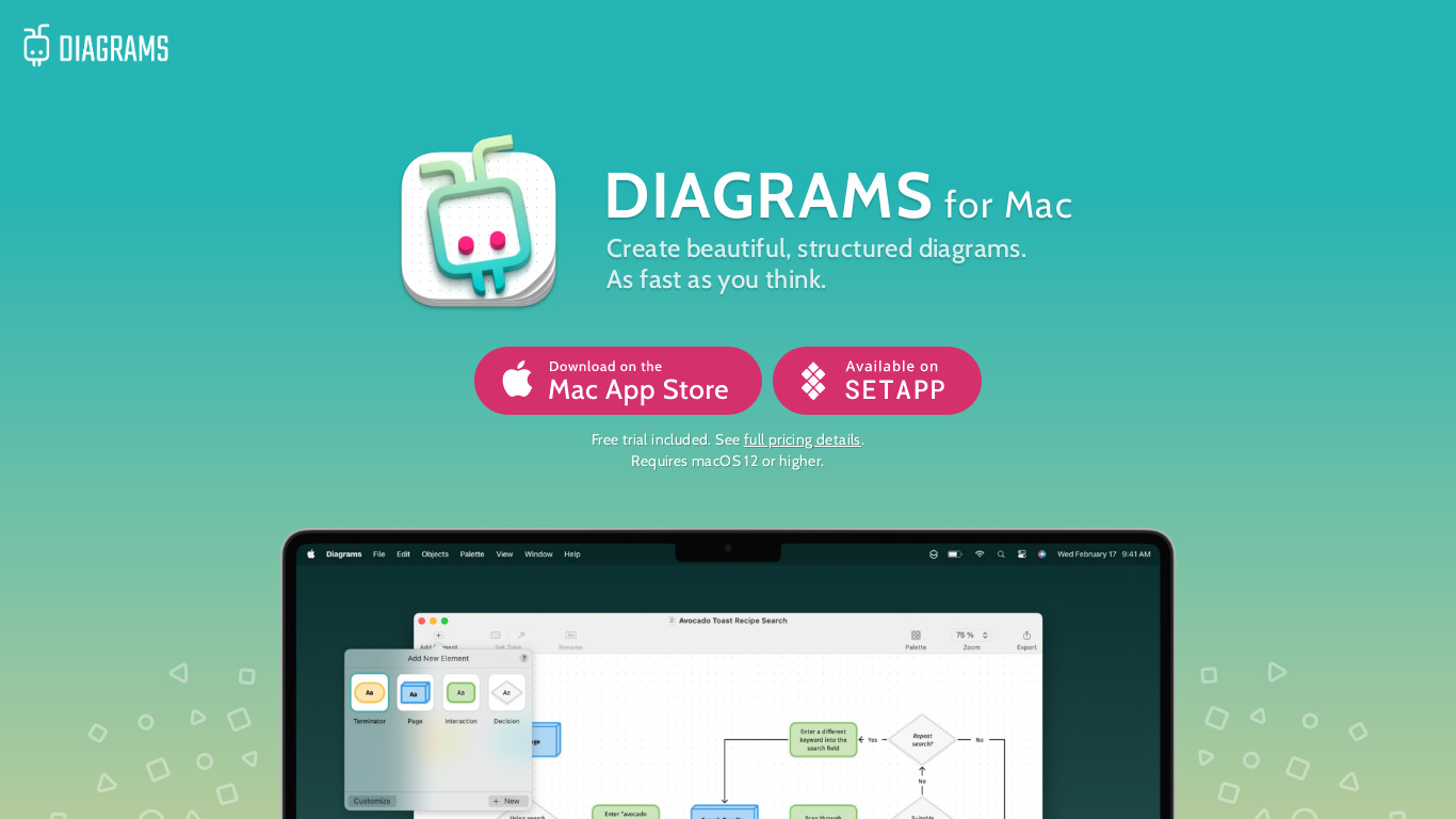 Diagrams for Mac Landing page