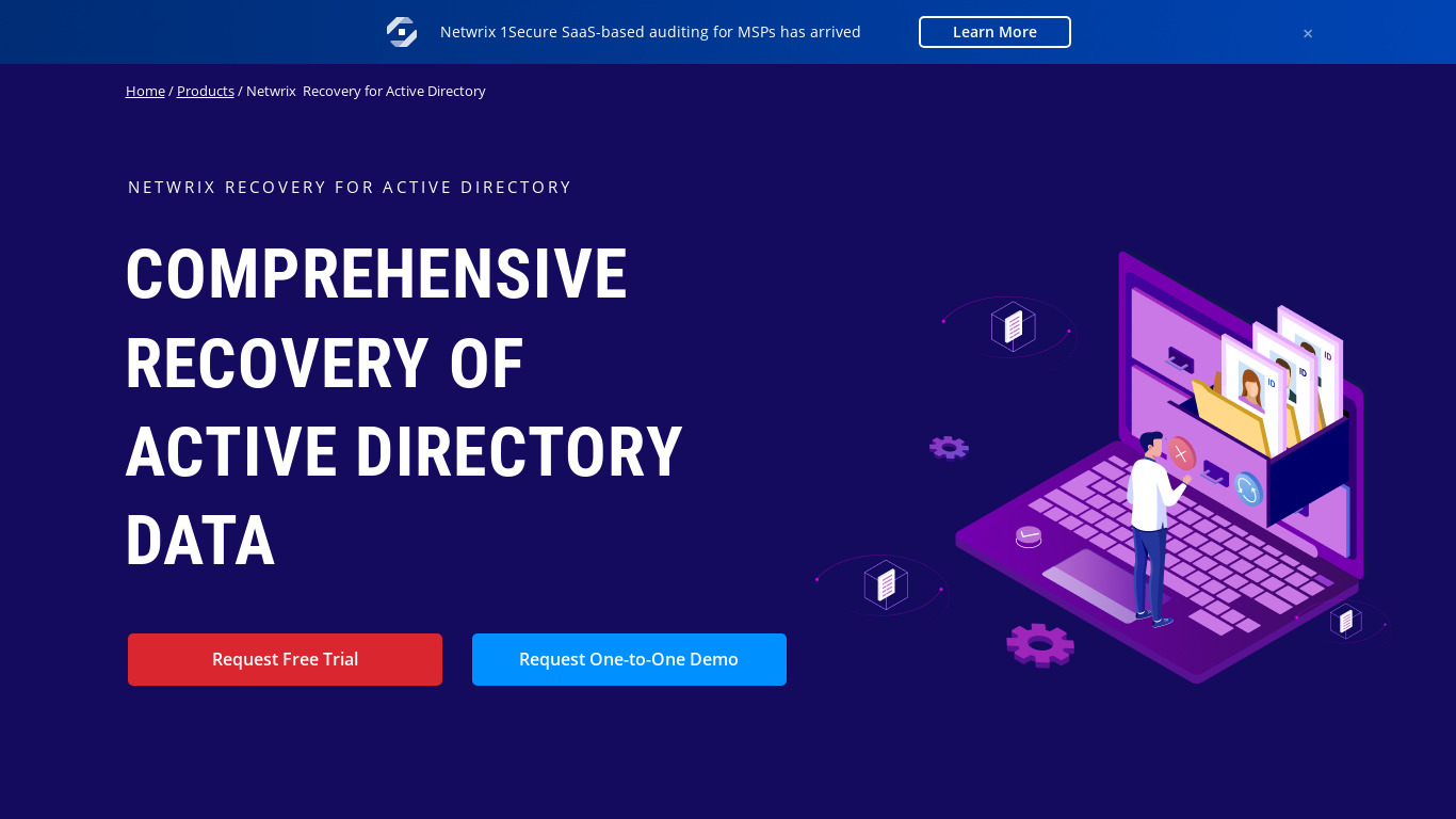 StealthRECOVER Landing page