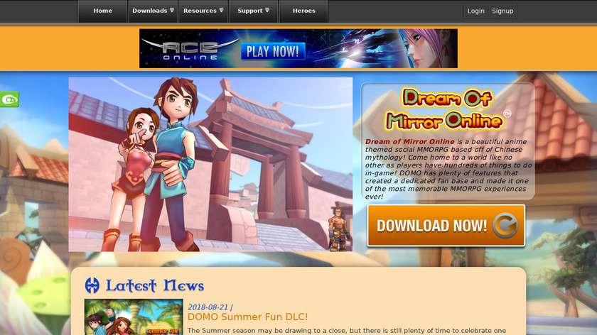 Dream of Mirror Online Landing Page