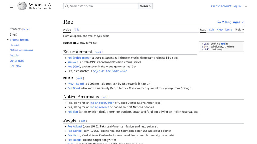 Rez Landing Page