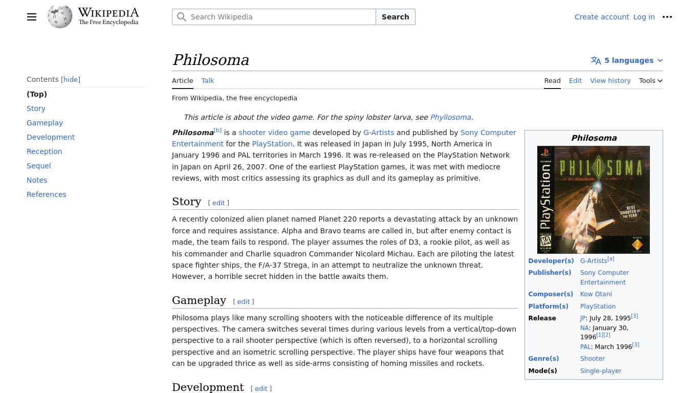 Philosoma Landing page