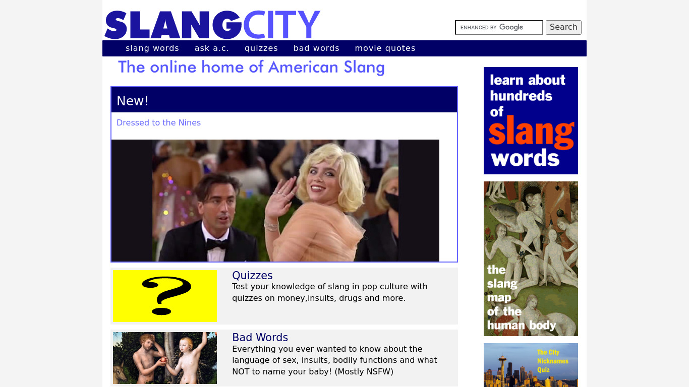 SlangCity.com Landing page