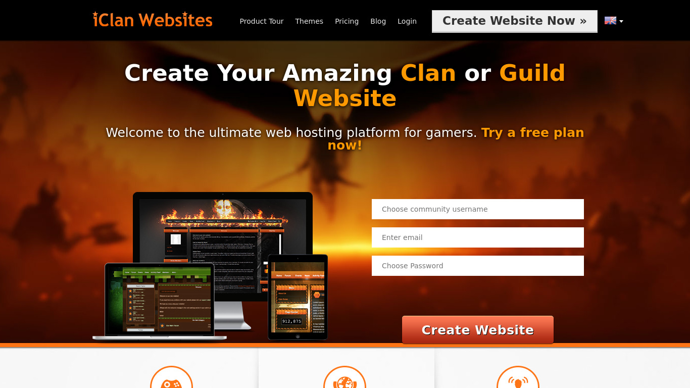 iClan Websites Landing page