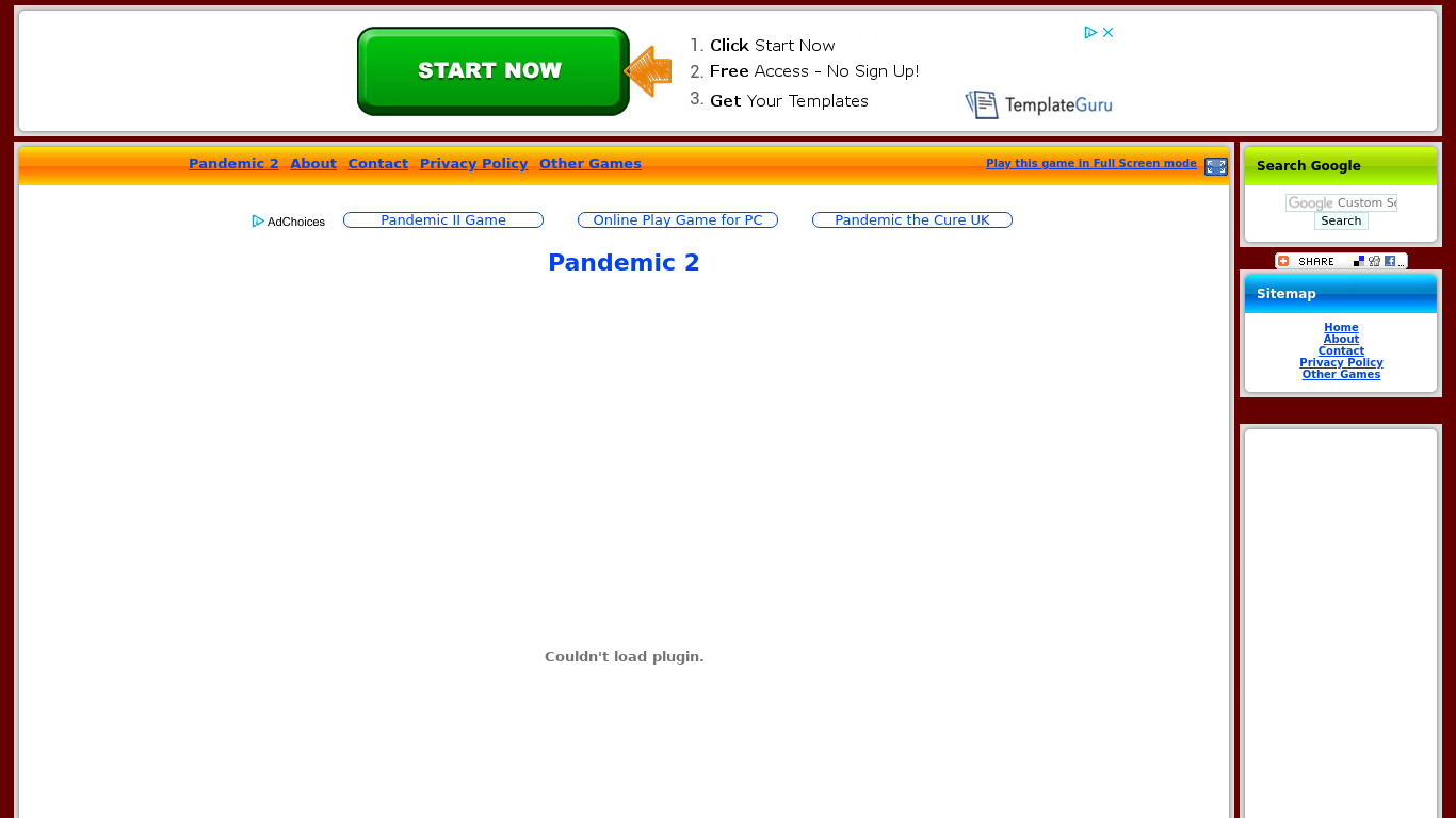 Pandemic II Landing page