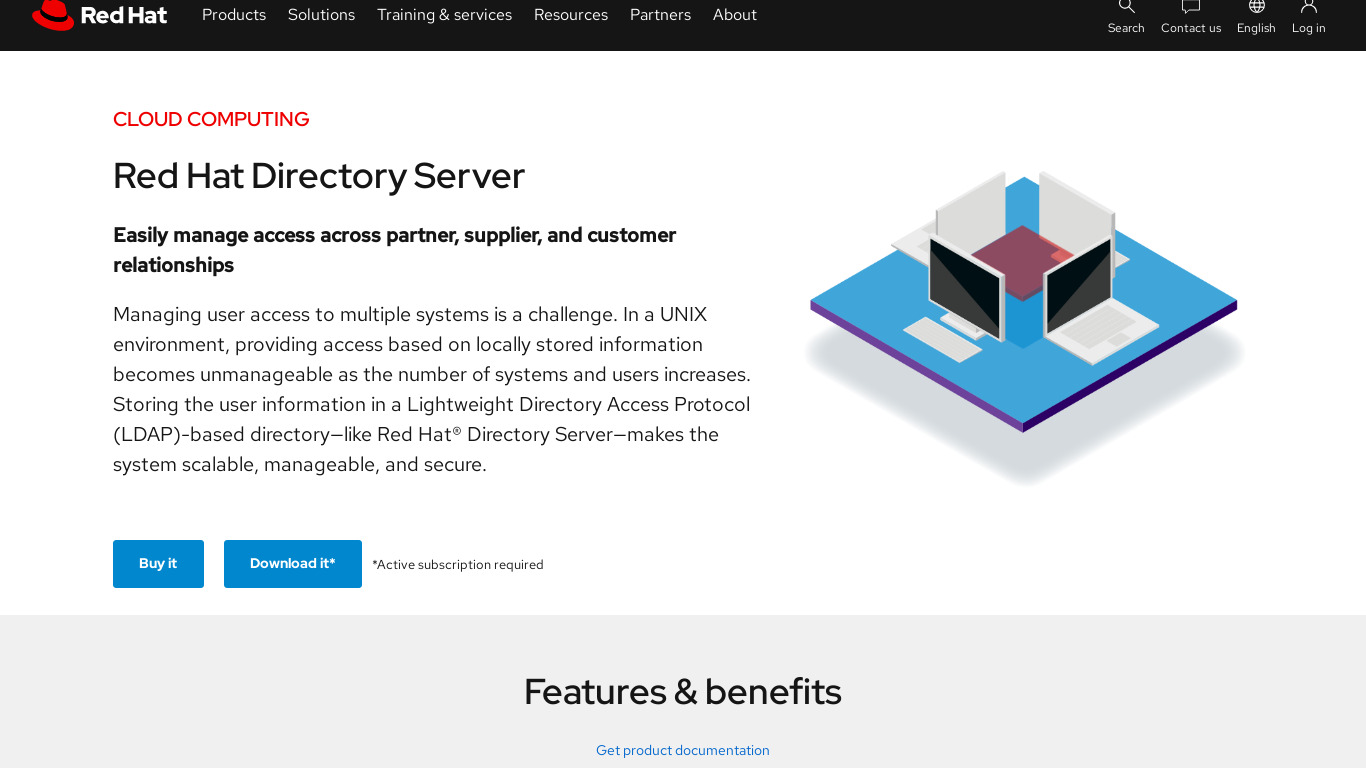 Red Hat Directory Server Landing page