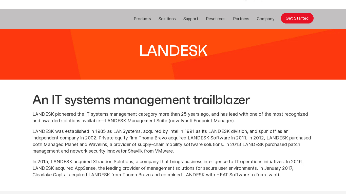 LAN Desk Management Suite Landing page