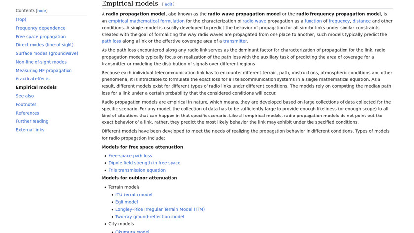 RF Propagation Modelling Landing Page