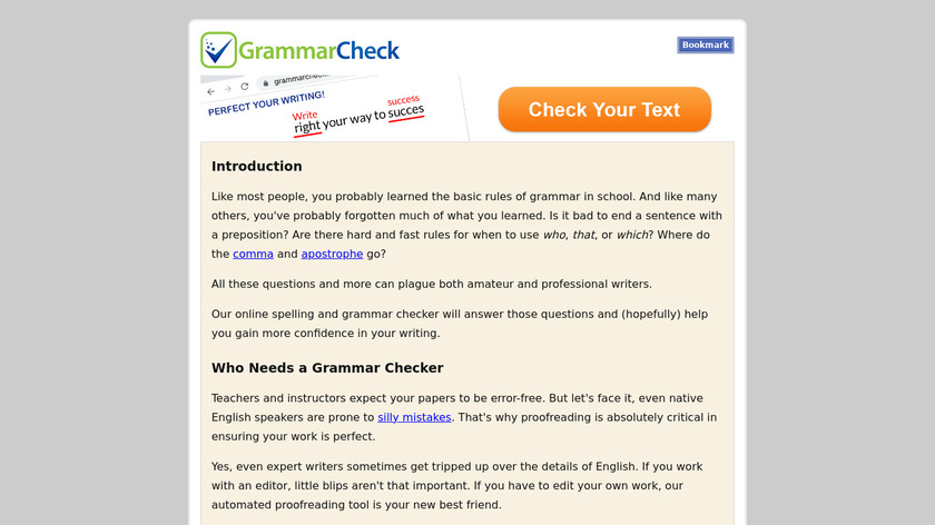 GrammarCheck Landing Page