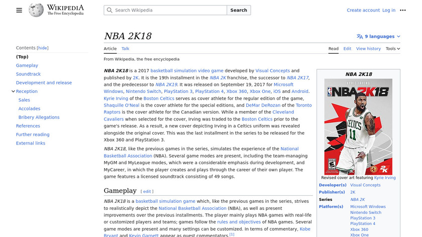 NBA 2K18 Landing Page
