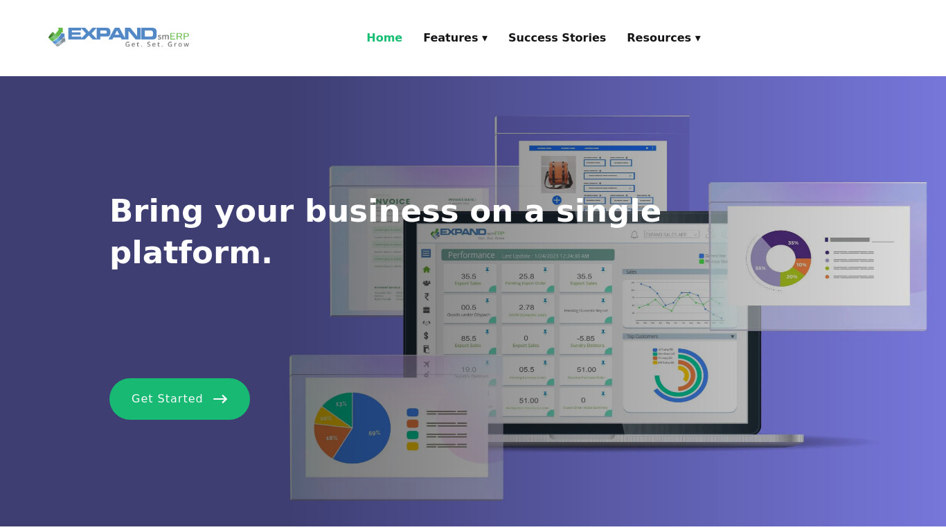 Expand ERP Landing page