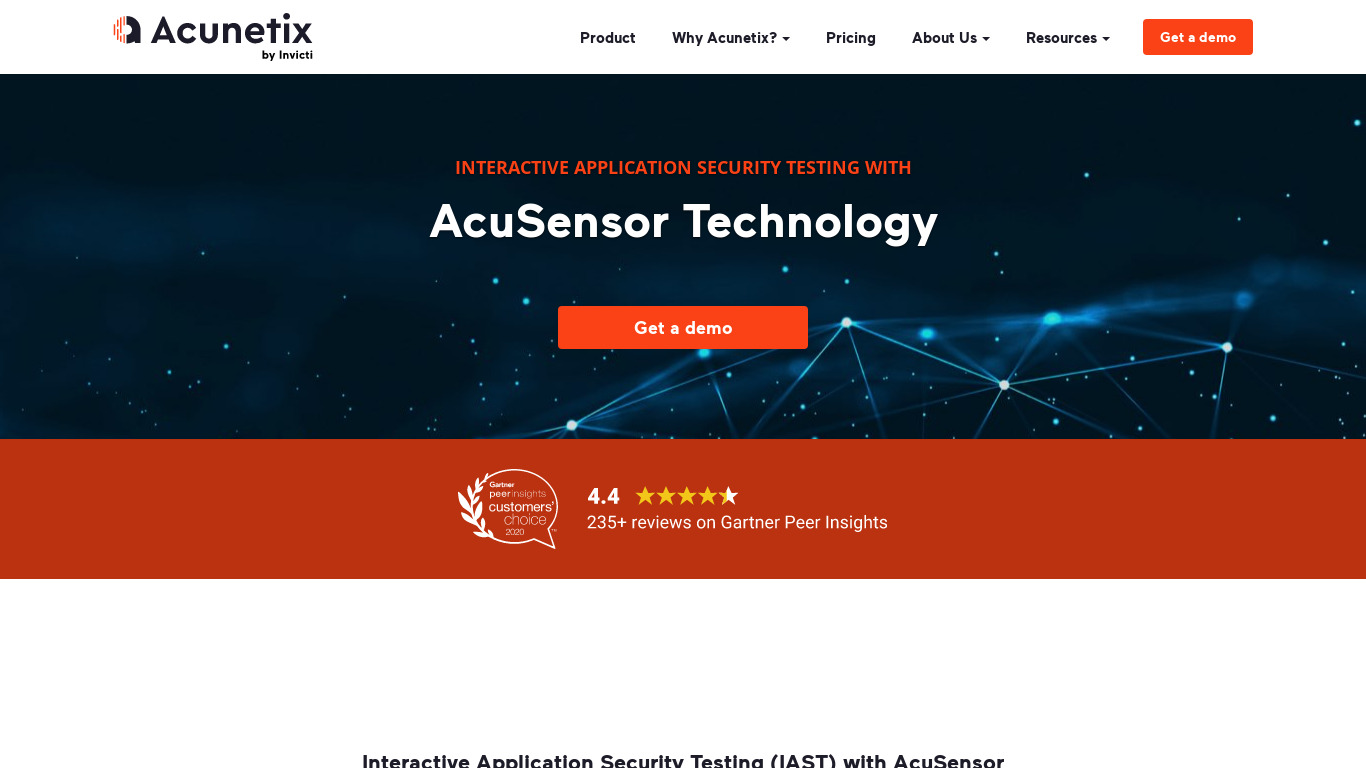 Acunetix AcuSensor Landing page