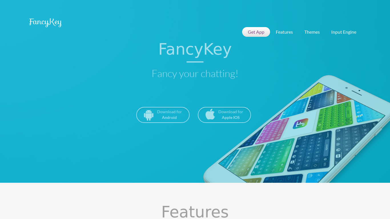 FancyKey Landing page