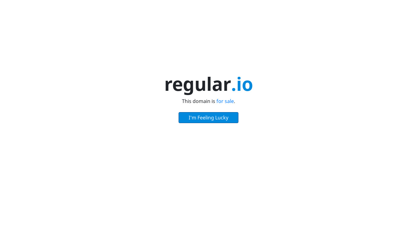 Regular.io Landing page