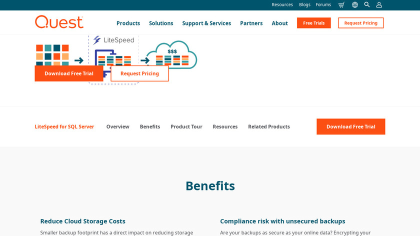 LiteSpeed for SQL Server Landing Page