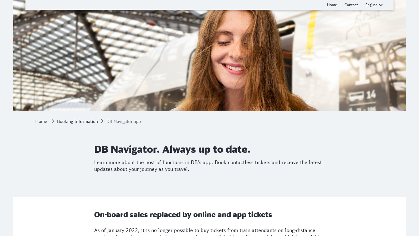 DB Navigator Landing page