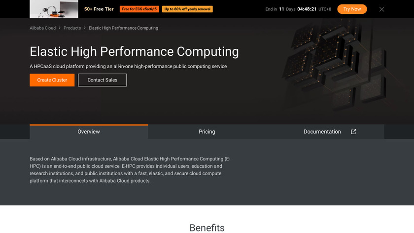Alibaba E-HPC Landing Page