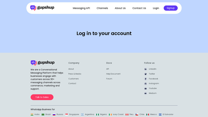 SMSGupShup Landing Page