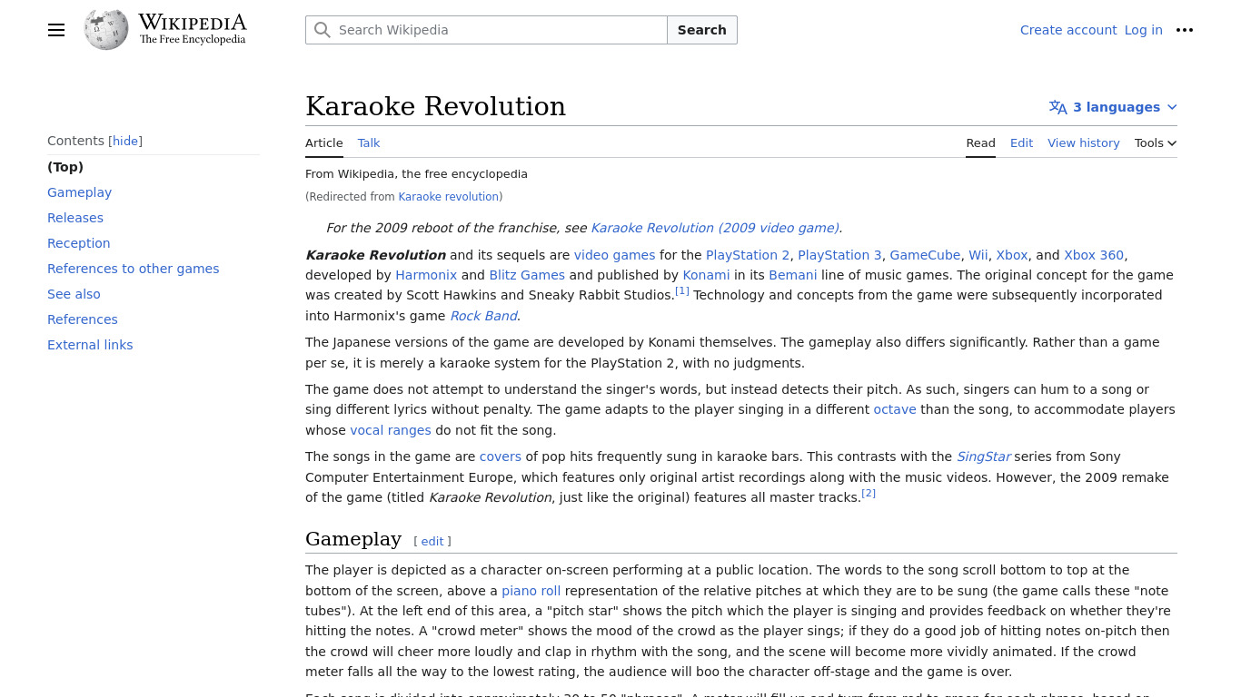 Karaoke Revolution Landing page