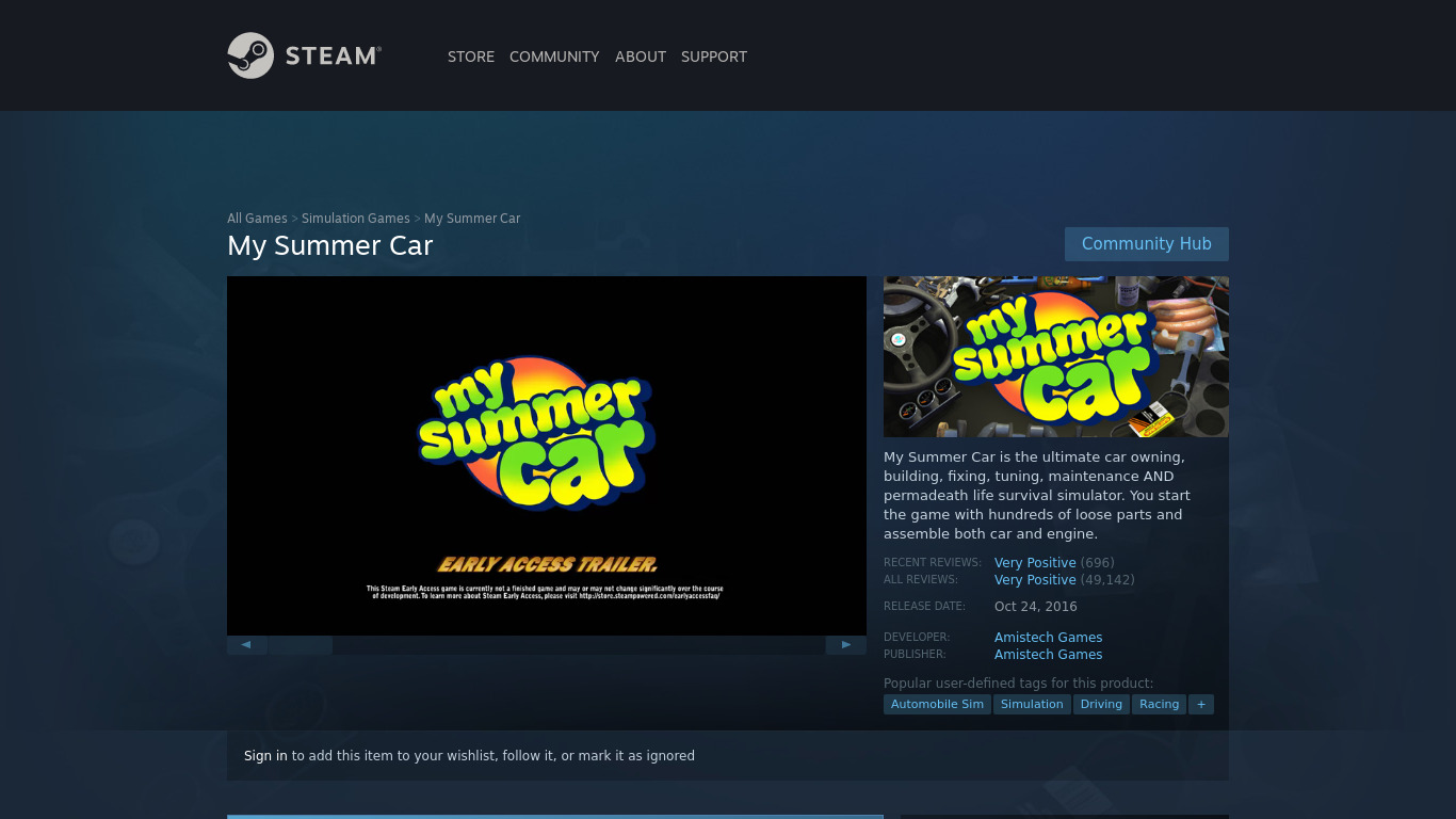 My Summer Car Landing page