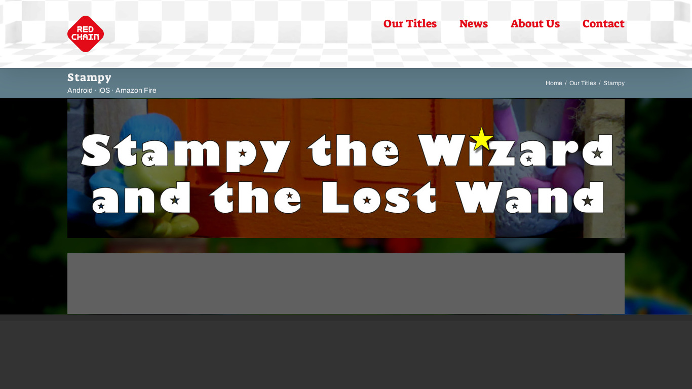 Stampy The Wizard Landing page