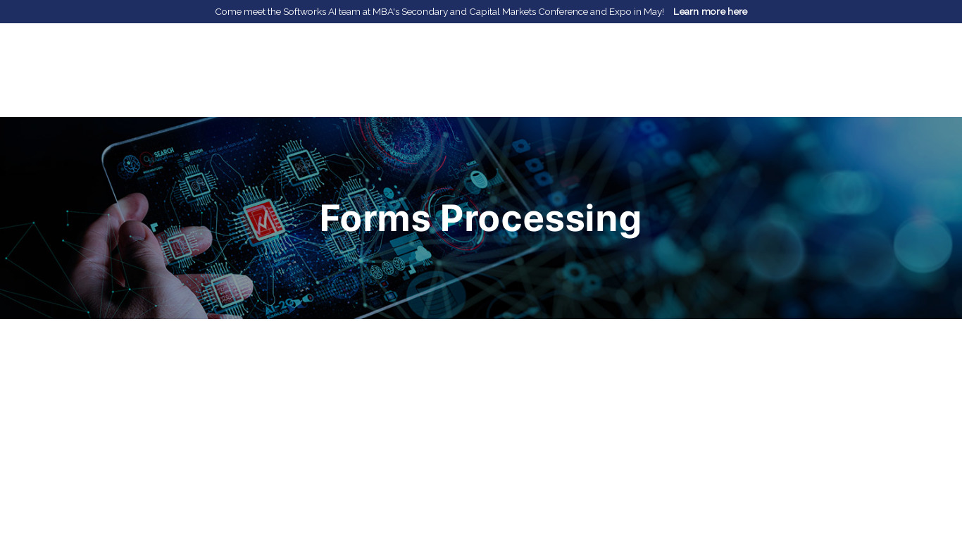 Trapeze for Forms Processing Landing page