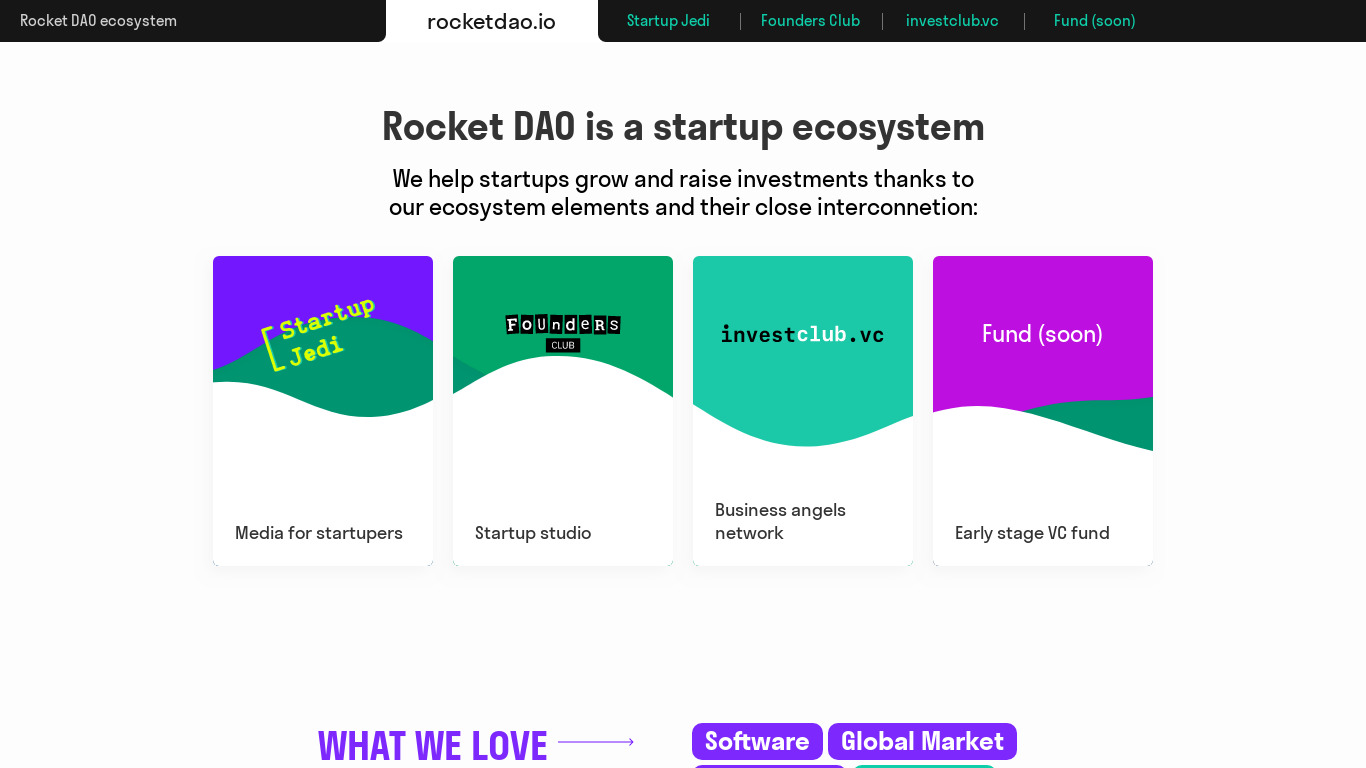 Rocket DAO (beta) Landing page