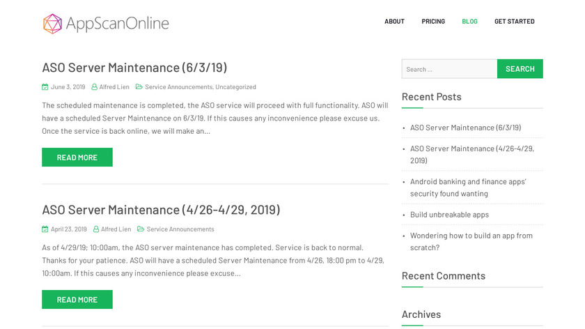 blog.appscanonline.com AppScanOnline Landing Page