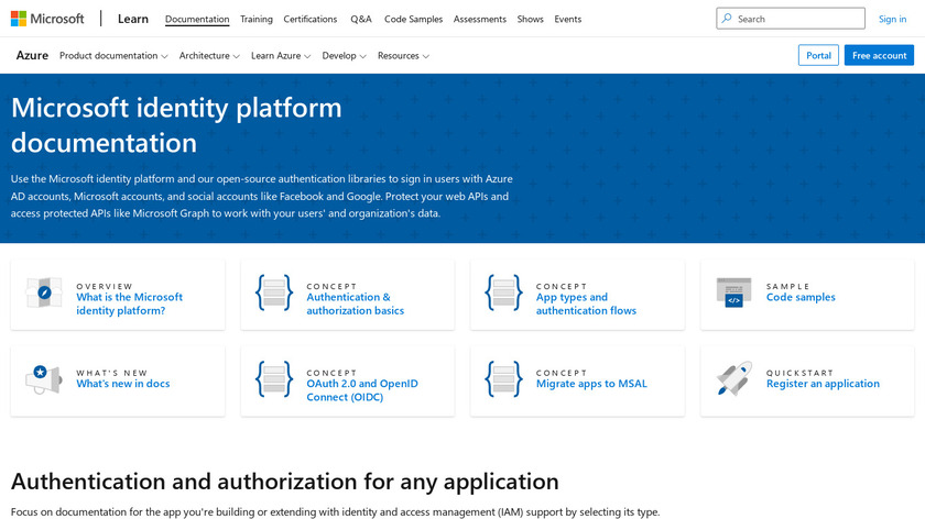 Azure Active Directory for Developers Landing Page