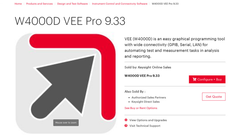Keysight W4000D VEE Pro Landing Page
