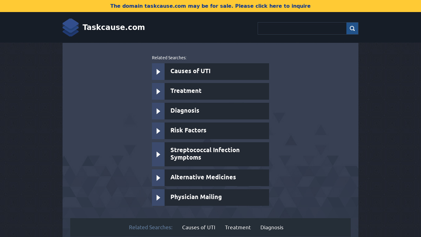 TaskCause Landing page
