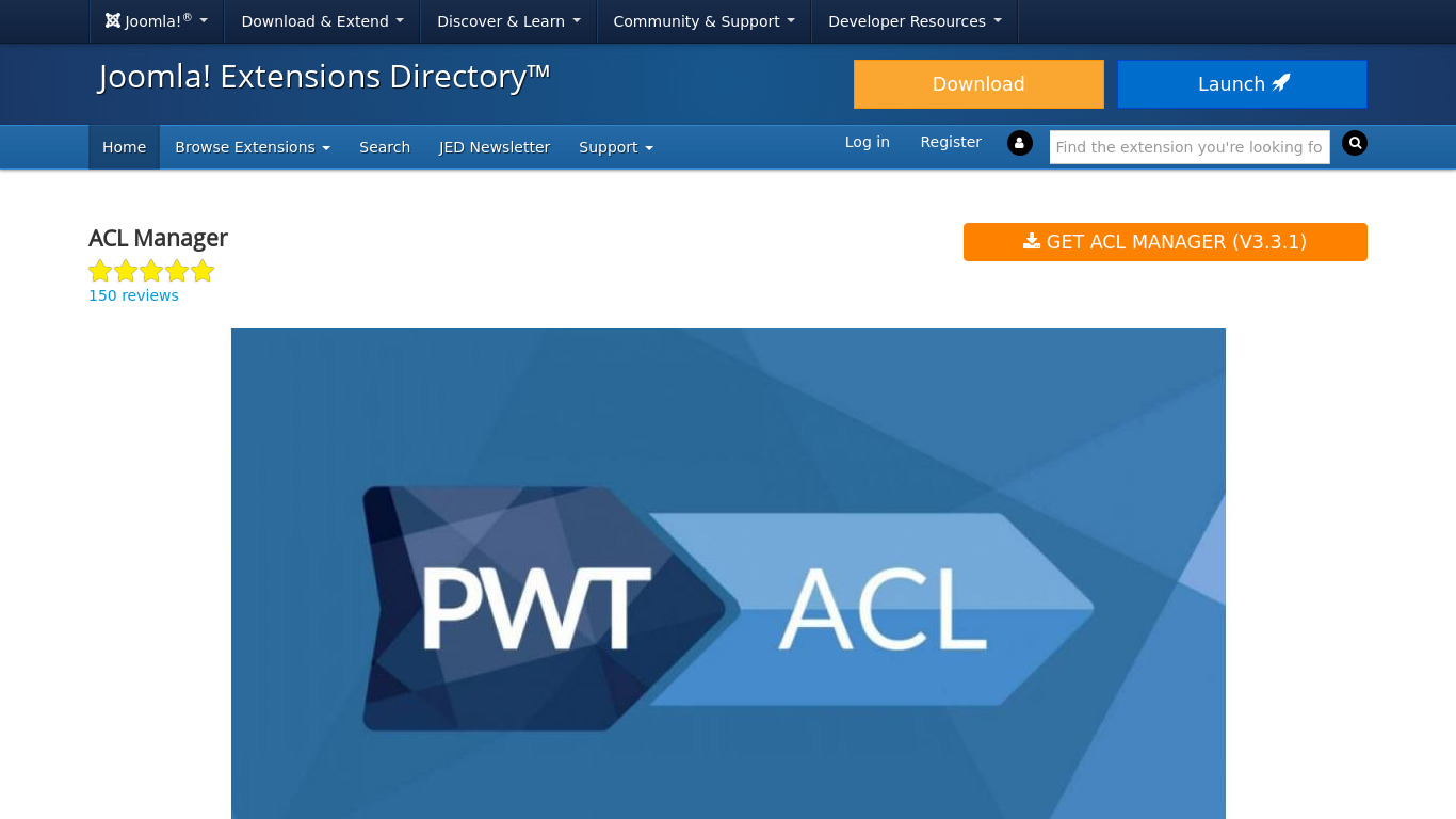 ACL Manager Landing page
