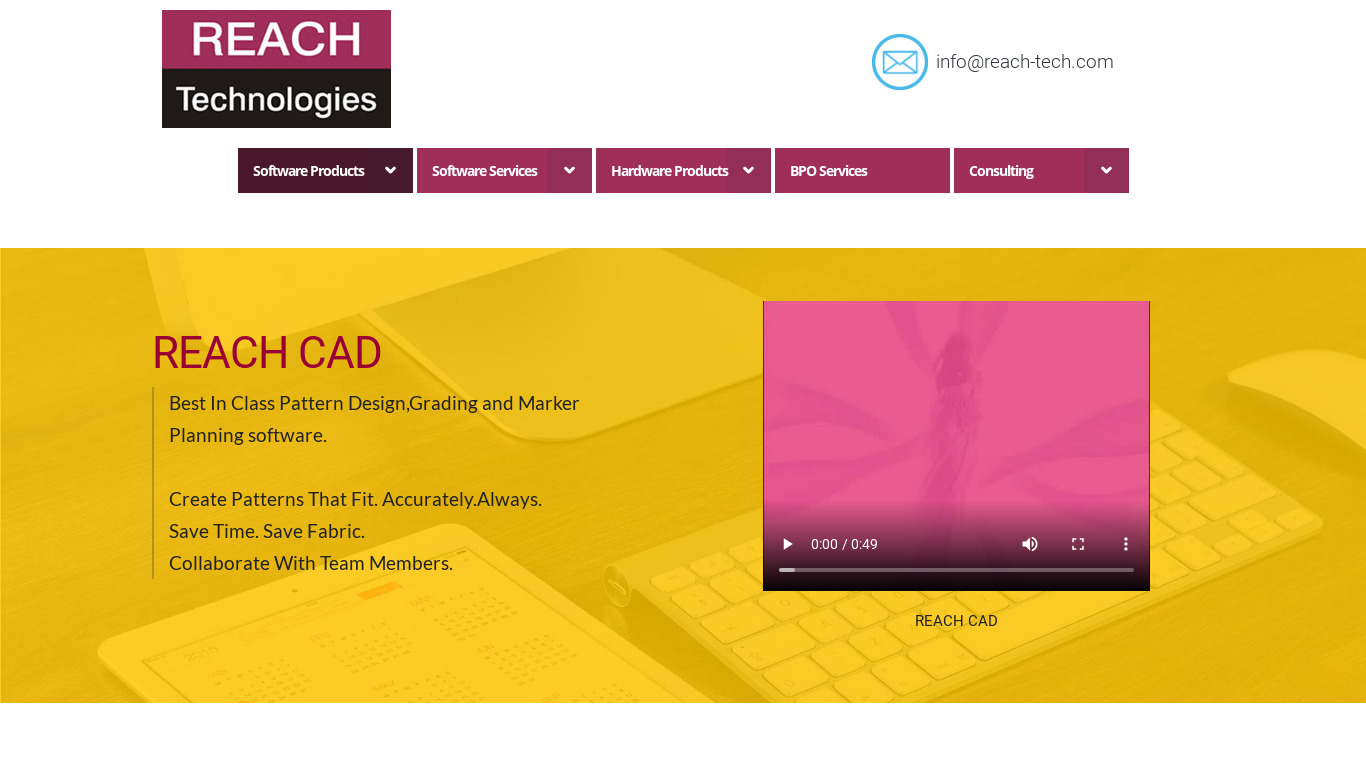 reach-tech.com REACH CAD Landing page