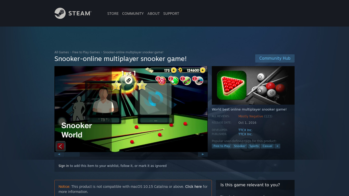 Snooker-online multiplayer snooker game! Landing page
