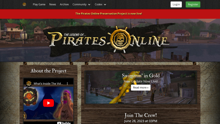 The Legend of Pirates Online Landing Page
