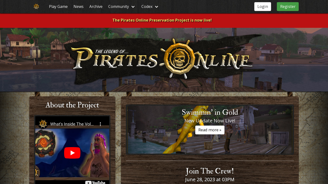 The Legend of Pirates Online Landing page