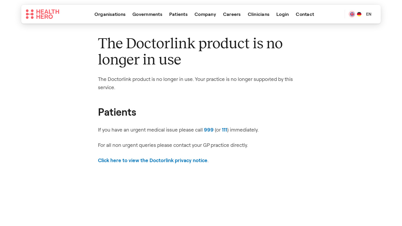 DoctorLink Landing page