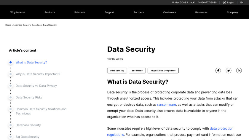 Imperva Data Protection Landing Page