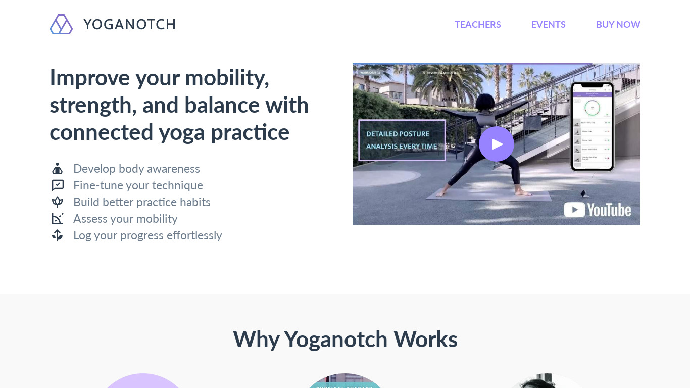 Yoganotch Landing page