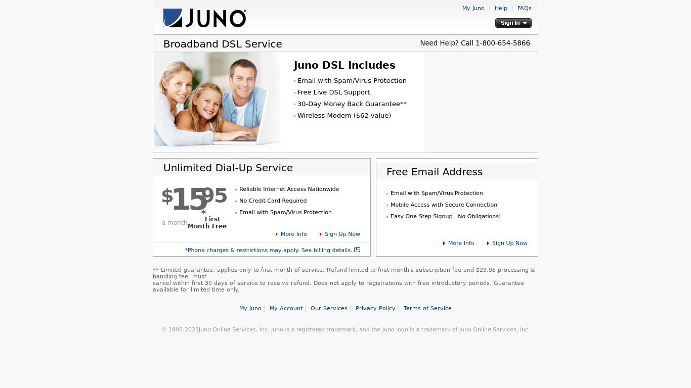 Juno Landing page