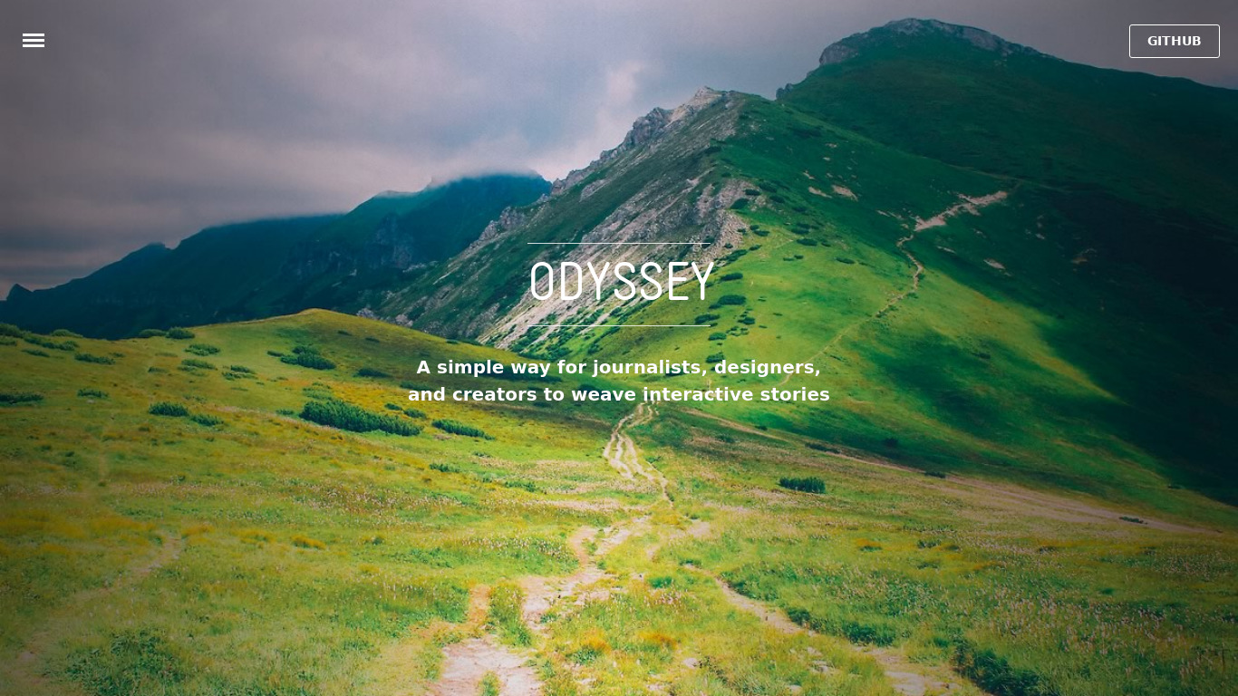 Oddysey Landing page