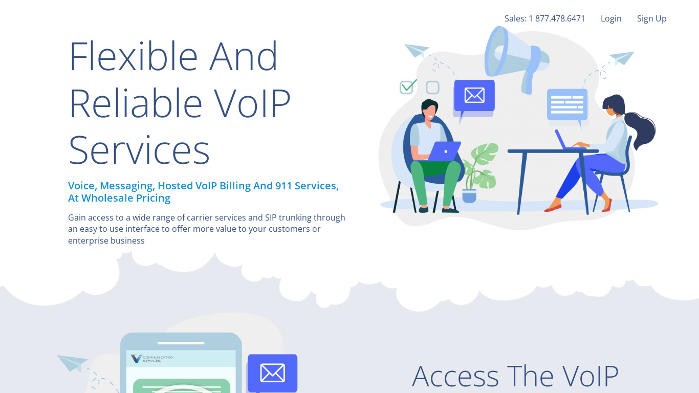 VoIP Innovations Landing page